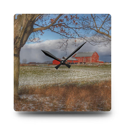 Rustic Farmhouse Wall Clock Featuring Approaching Storm on Edward Road