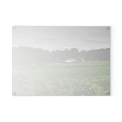 U R There Photography Across the Field in Silverwood Rustic Farmhouse Tempered-Glass Cutting Board