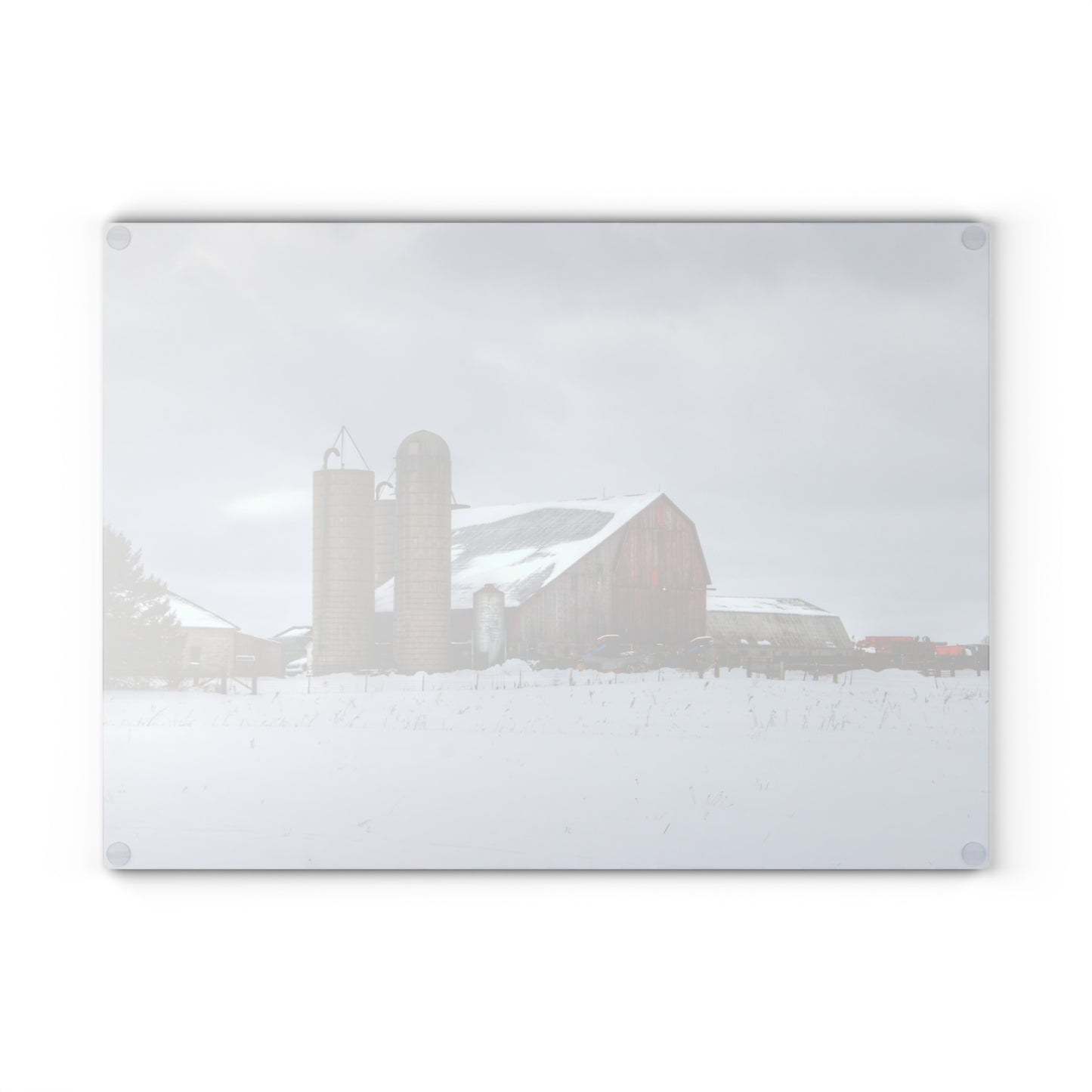 U R There Photography Five Lakes Farm II Rustic Farmhouse Tempered-Glass Cutting Board