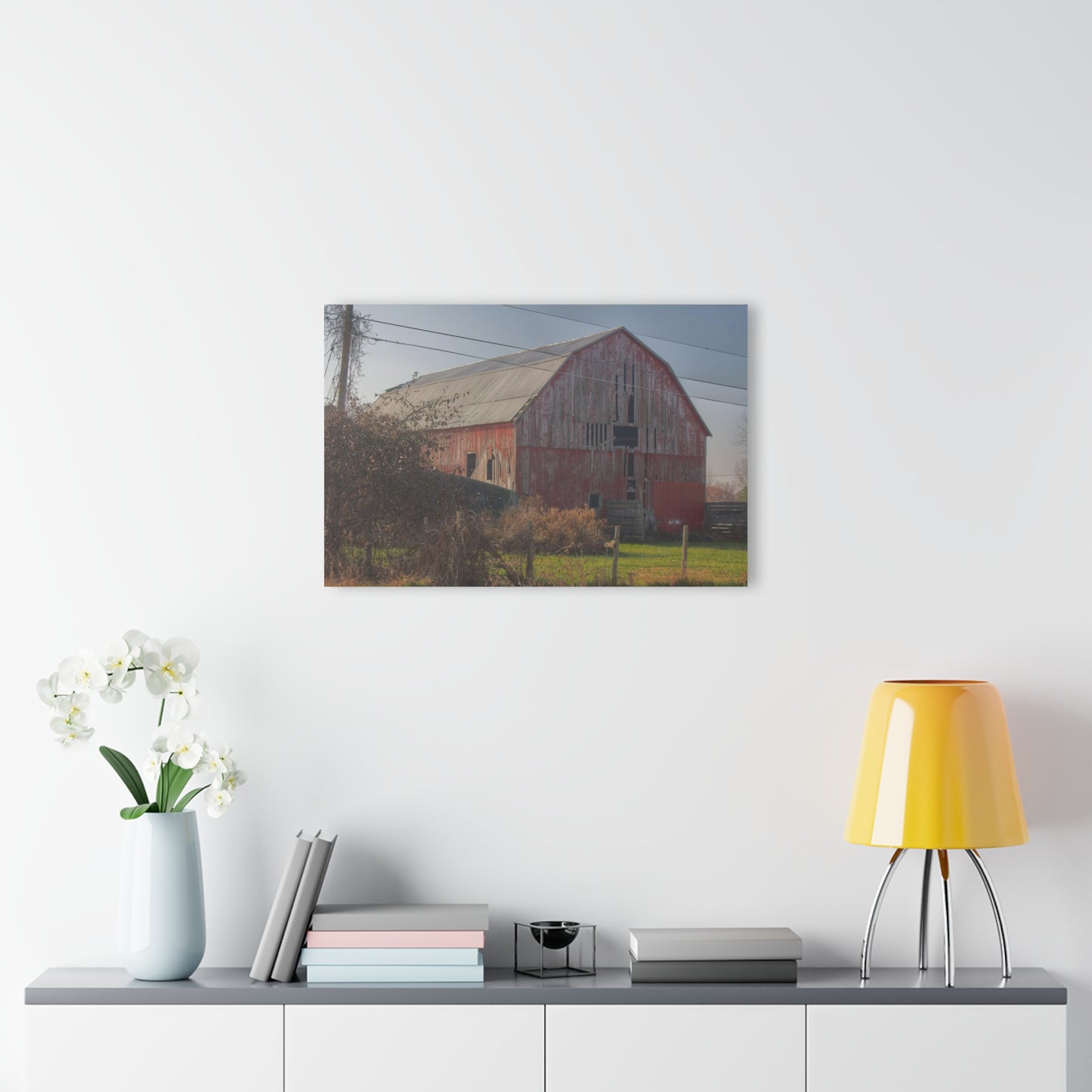 U R There Photography Dodge Road Red I Rustic Farmhouse Acrylic Wall Print