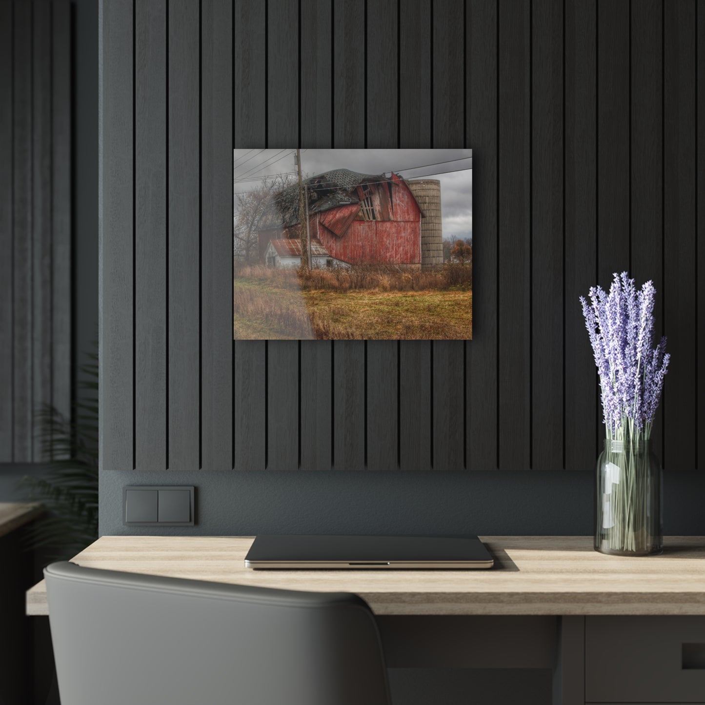 U R There Photography German Road Forgotten Red I Rustic Farmhouse Acrylic Wall Print