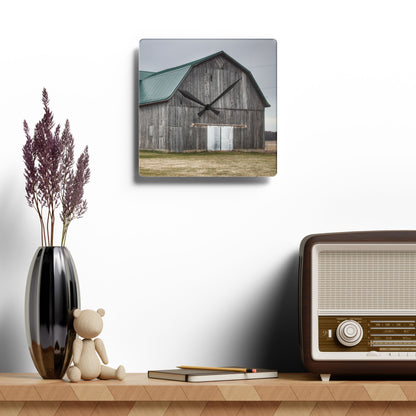 U R There Photography Loomis Road Grey Rustic Farmhouse Tempered-Glass Cutting Board