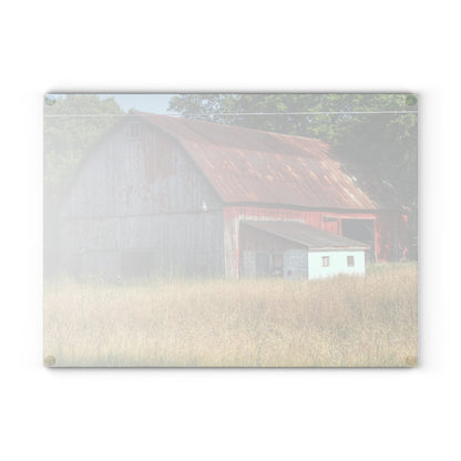 U R There Photography Scott Road Red Rustic Farmhouse Tempered-Glass Cutting Board