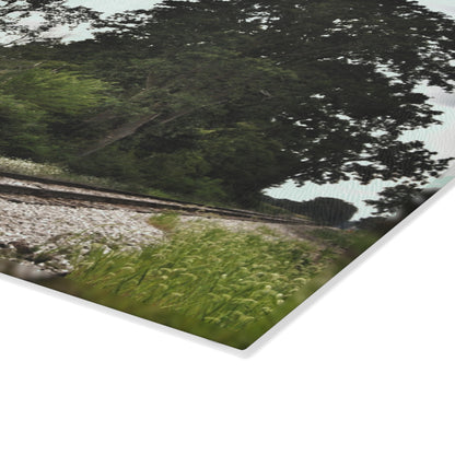 U R There Photography Michigan Rails Rustic Farmhouse Tempered-Glass Cutting Board