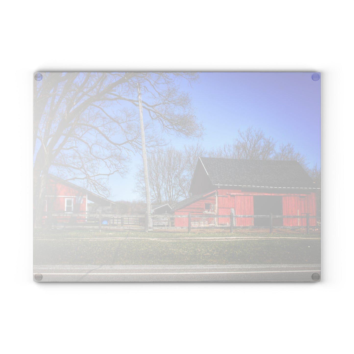 U R There Photography Imlay Reds Rustic Farmhouse Tempered-Glass Cutting Board