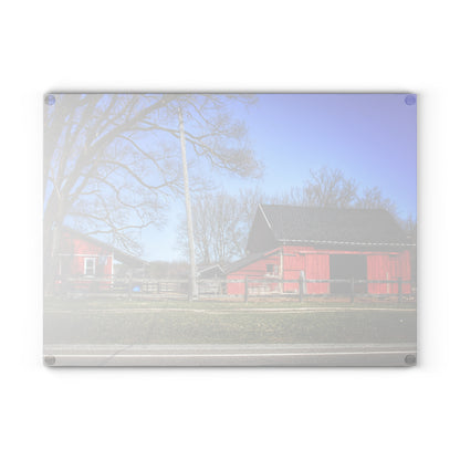 U R There Photography Imlay Reds Rustic Farmhouse Tempered-Glass Cutting Board
