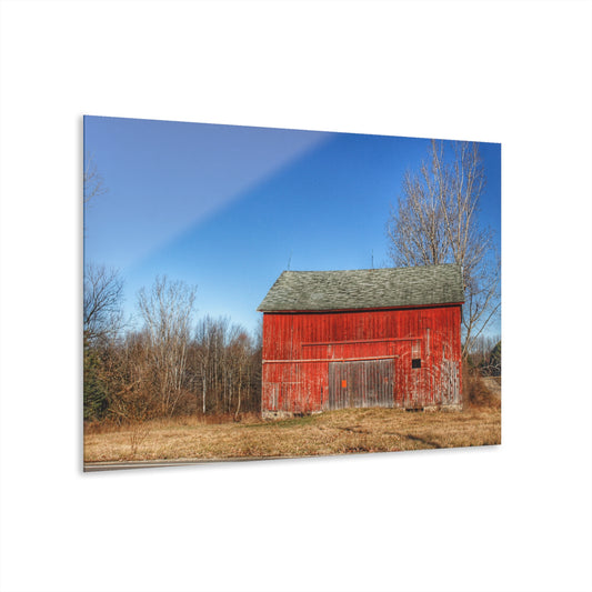 U R There Photography Vernor Road Red Rustic Farmhouse Acrylic Wall Print