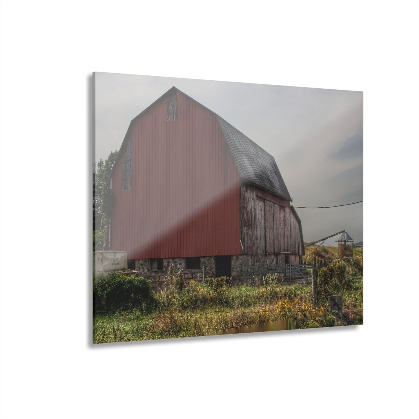 U R There Photography Roadside Stone Red Rustic Farmhouse Acrylic Wall Print