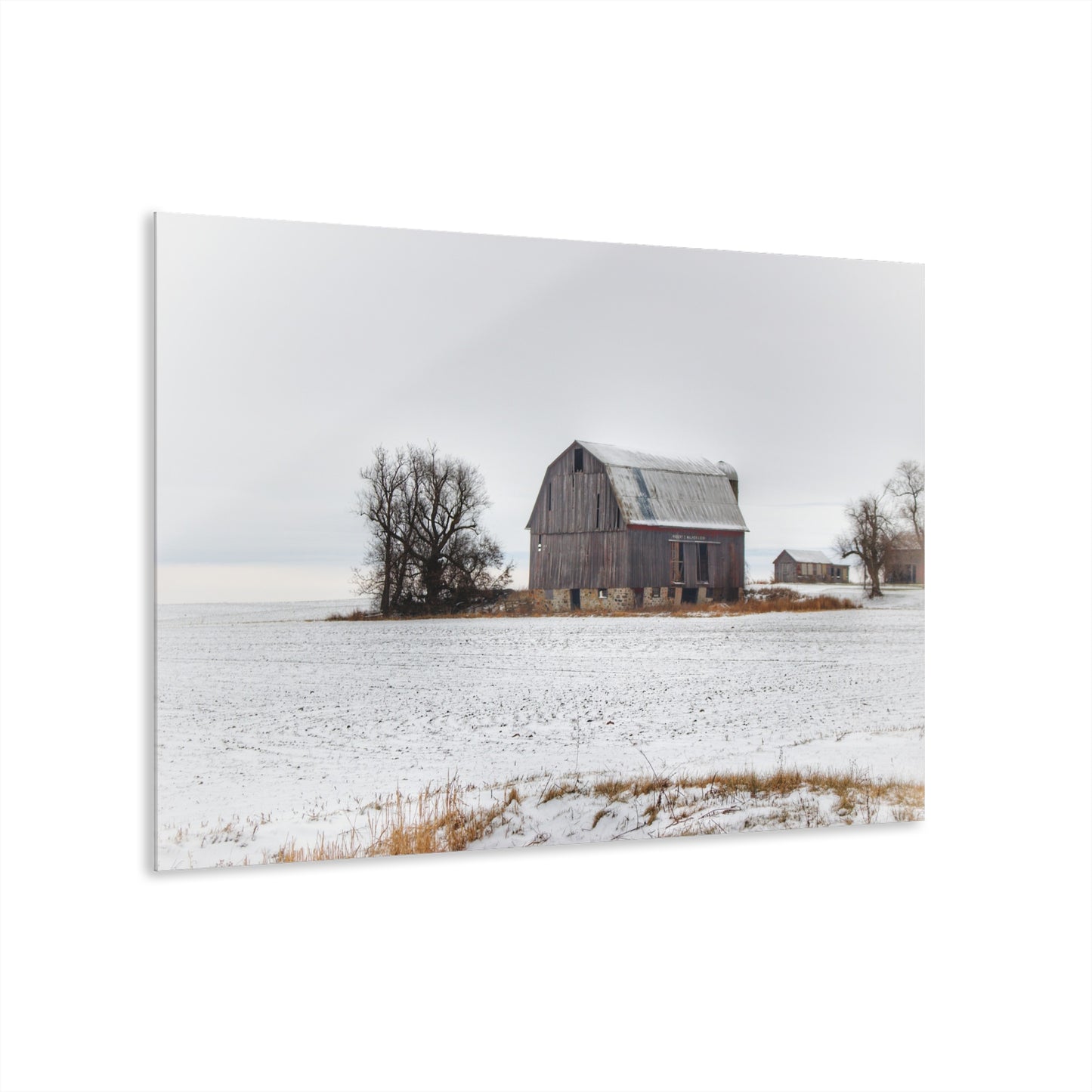 U R There Photography Frenchline Road Grey in Winter Rustic Farmhouse Acrylic Wall Print