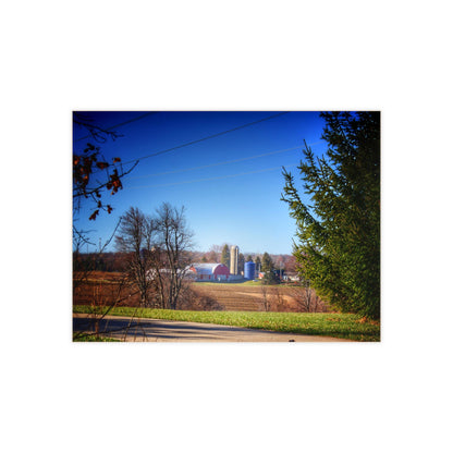 U R There Photography Across the Field on Brocker Road Rustic Farmhouse Decorative Ceramic Tile
