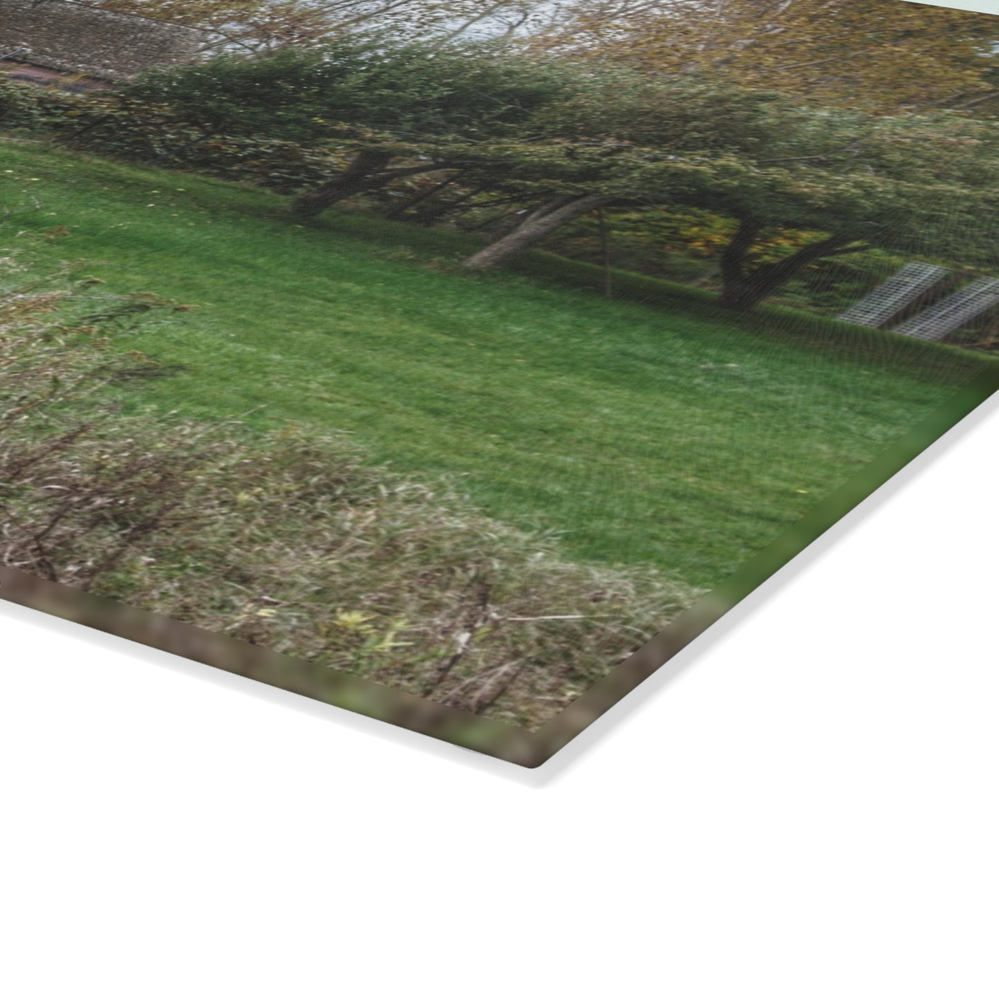 U R There Photography Grey Shack of Elmwood Rustic Farmhouse Tempered-Glass Cutting Board