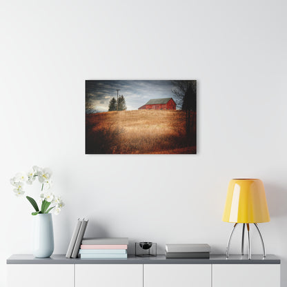 U R There Photography Grey Road Hillside Red II Rustic Farmhouse Acrylic Wall Print