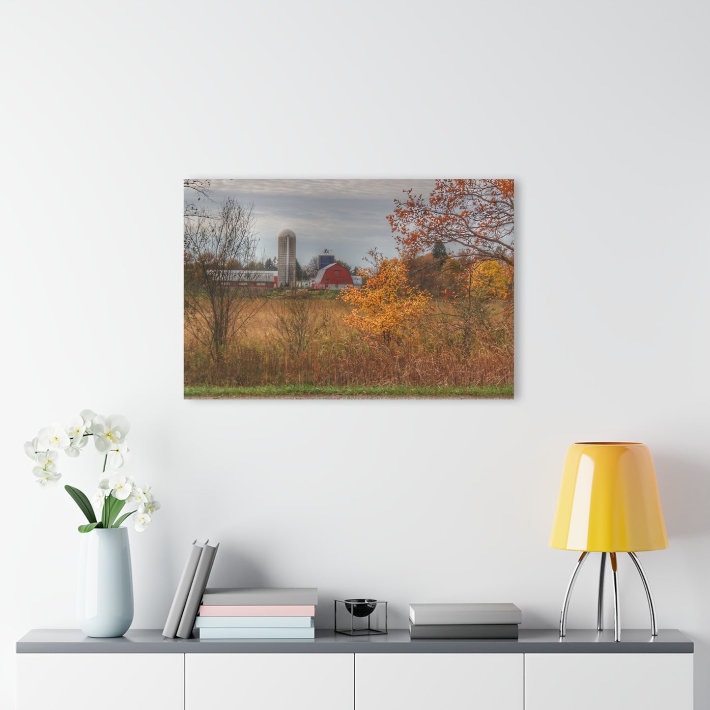 U R There Photography Vienna Road Red and Silo Rustic Farmhouse Acrylic Wall Print
