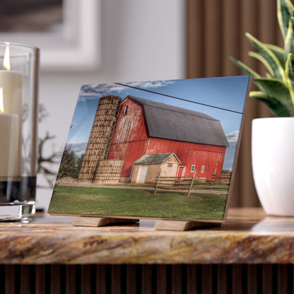 U R There Photography Brown City Lincoln Street Red Rustic Farmhouse Decorative Ceramic Tile 6" × 8" Glossy