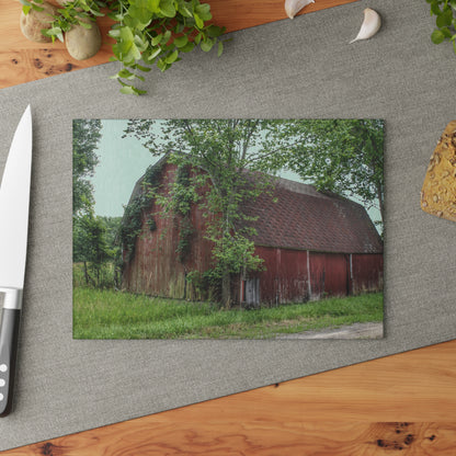 U R There Photography West Murphy Lake Red Rustic Farmhouse Tempered-Glass Cutting Board
