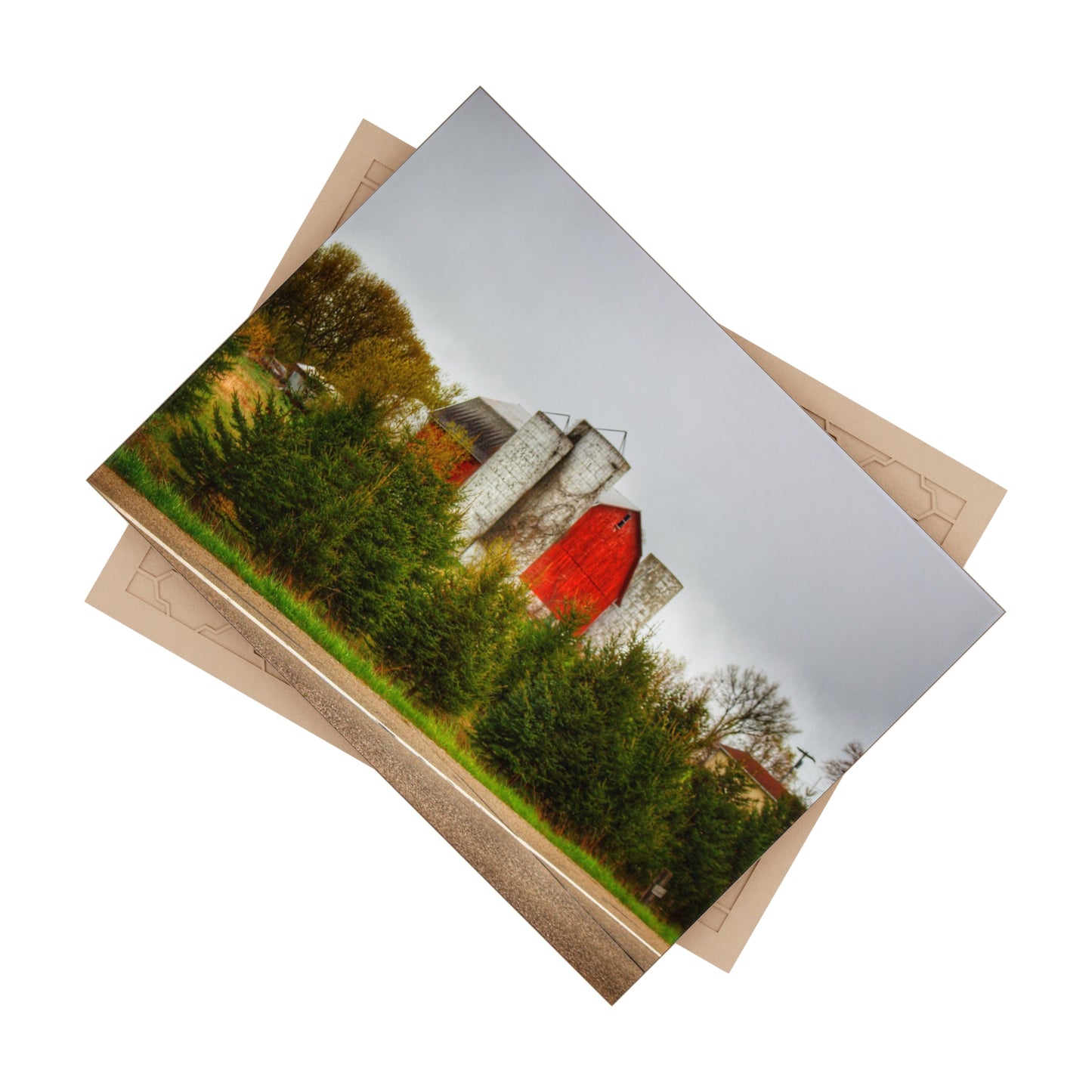 U R There Photography Castle Corner Red II Rustic Farmhouse Decorative Ceramic Tile