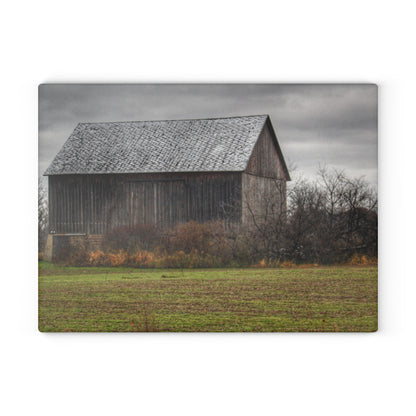 U R There Photography Brown City Road Grey Rustic Farmhouse Tempered-Glass Cutting Board