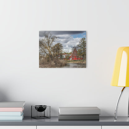 U R There Photography Hadley Road Hidden Red Rustic Farmhouse Acrylic Wall Print