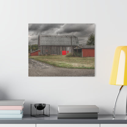 U R There Photography Wadsworth Road Grey Saltbox Rustic Farmhouse Acrylic Wall Print