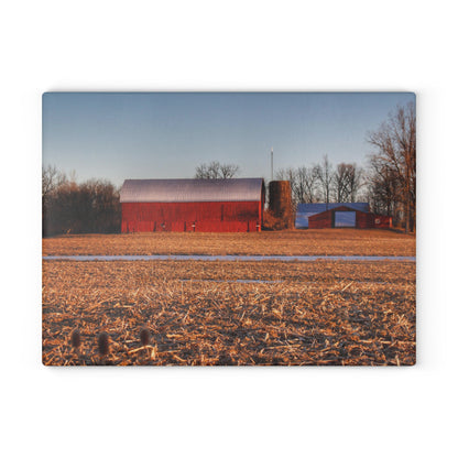 U R There Photography Early Spring on Catlin Road Rustic Farmhouse Tempered-Glass Cutting Board