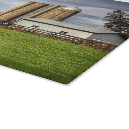 U R There Photography M-24 Farm Rustic Farmhouse Tempered-Glass Cutting Board