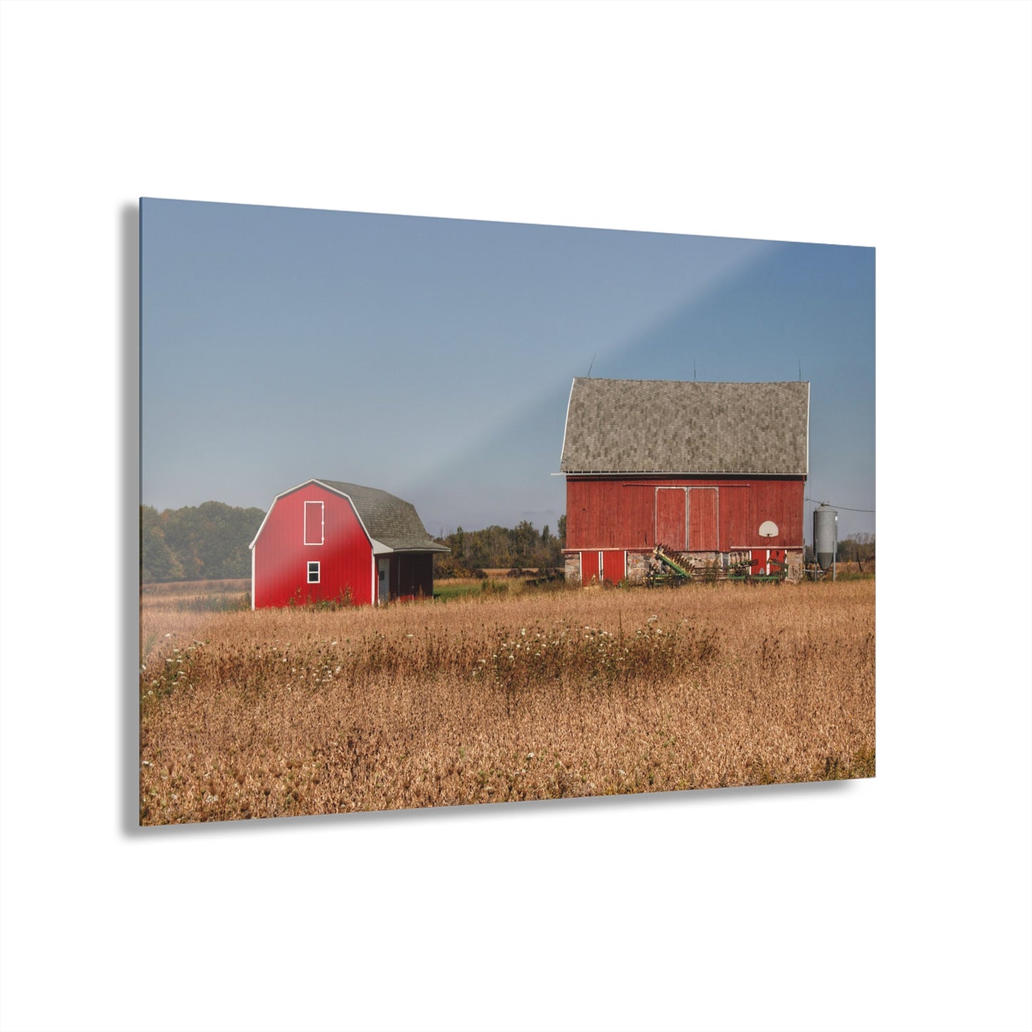 U R There Photography Brown City Wellman Line Road Reds Rustic Farmhouse Acrylic Wall Print