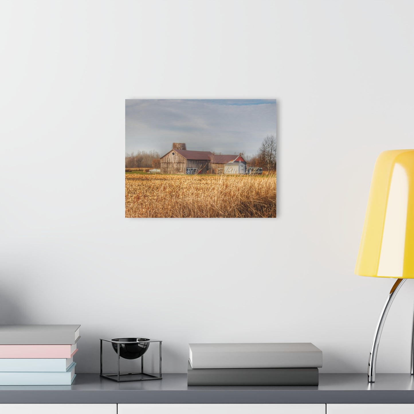 U R There Photography North Center Road Grey Rustic Farmhouse Acrylic Wall Print