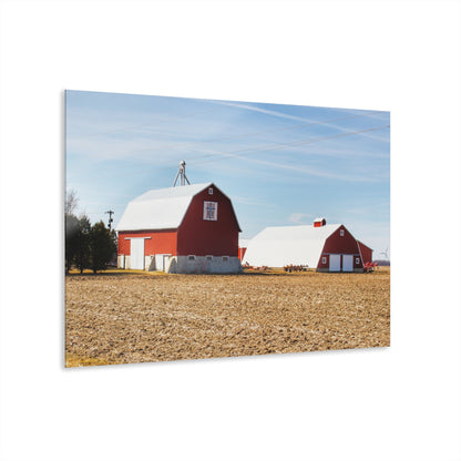 U R There Photography French Road Quilted Red Rustic Farmhouse Acrylic Wall Print