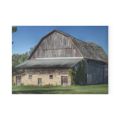 U R There Photography Snover Old Grey Rustic Farmhouse Tempered-Glass Cutting Board