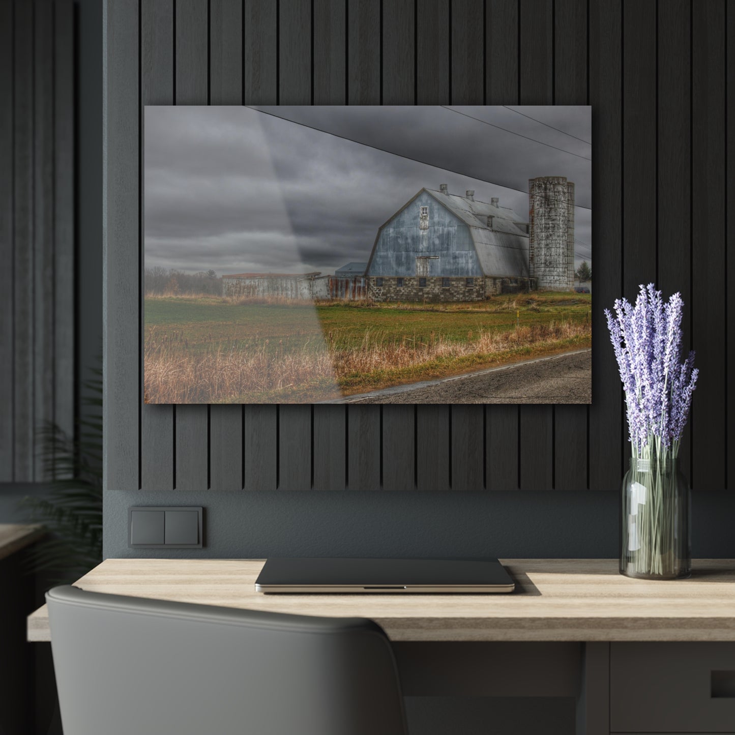 U R There Photography Daley Road Grey IV Rustic Farmhouse Acrylic Wall Print