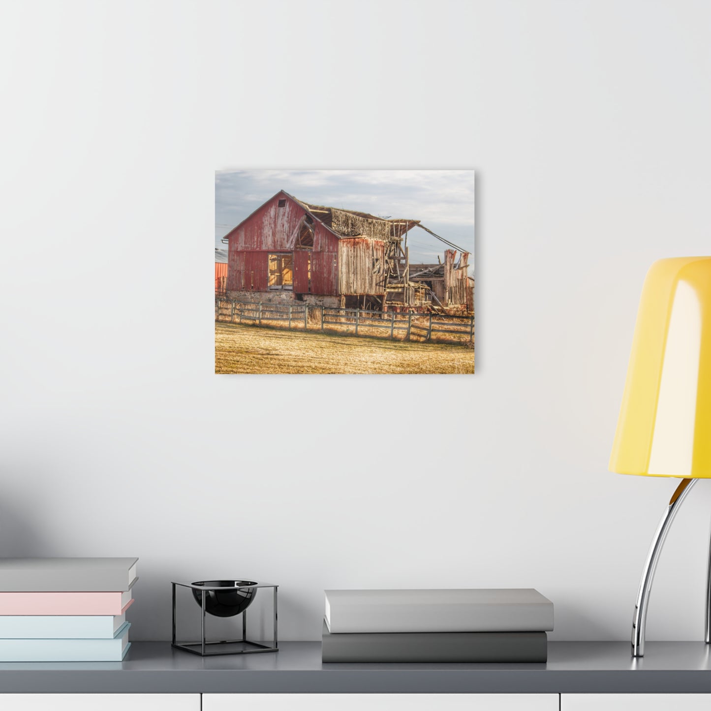U R There Photography Irish Road Old Red Rustic Farmhouse Acrylic Wall Print
