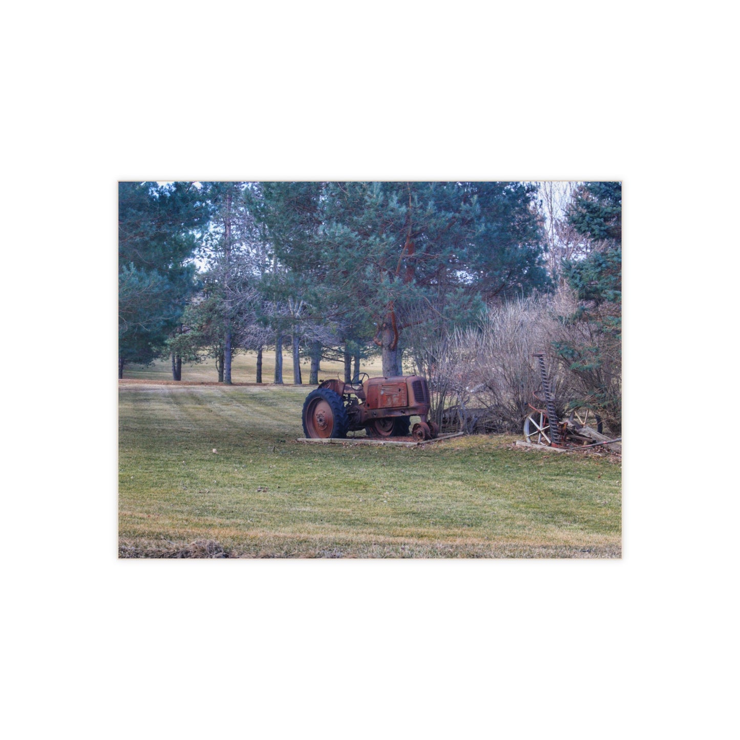 U R There Photography Casey Road Yard Art II Rustic Farmhouse Decorative Ceramic Tile