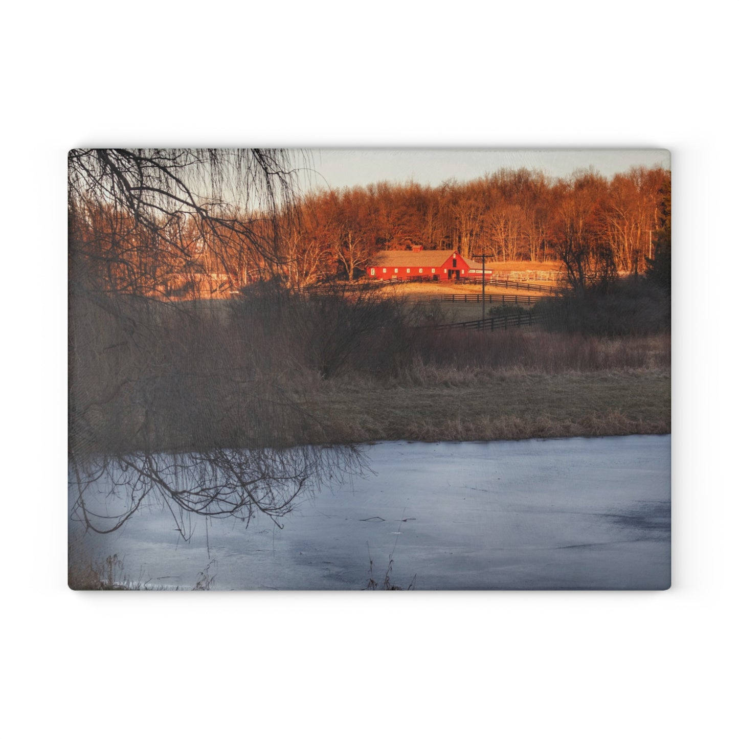 U R There Photography Hidden in Leonard Rustic Farmhouse Tempered-Glass Cutting Board