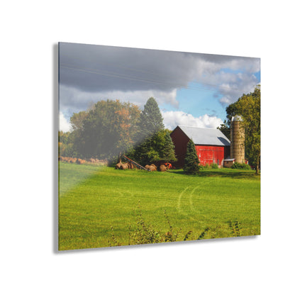 U R There Photography Columbiaville Road Red II Rustic Farmhouse Acrylic Wall Print