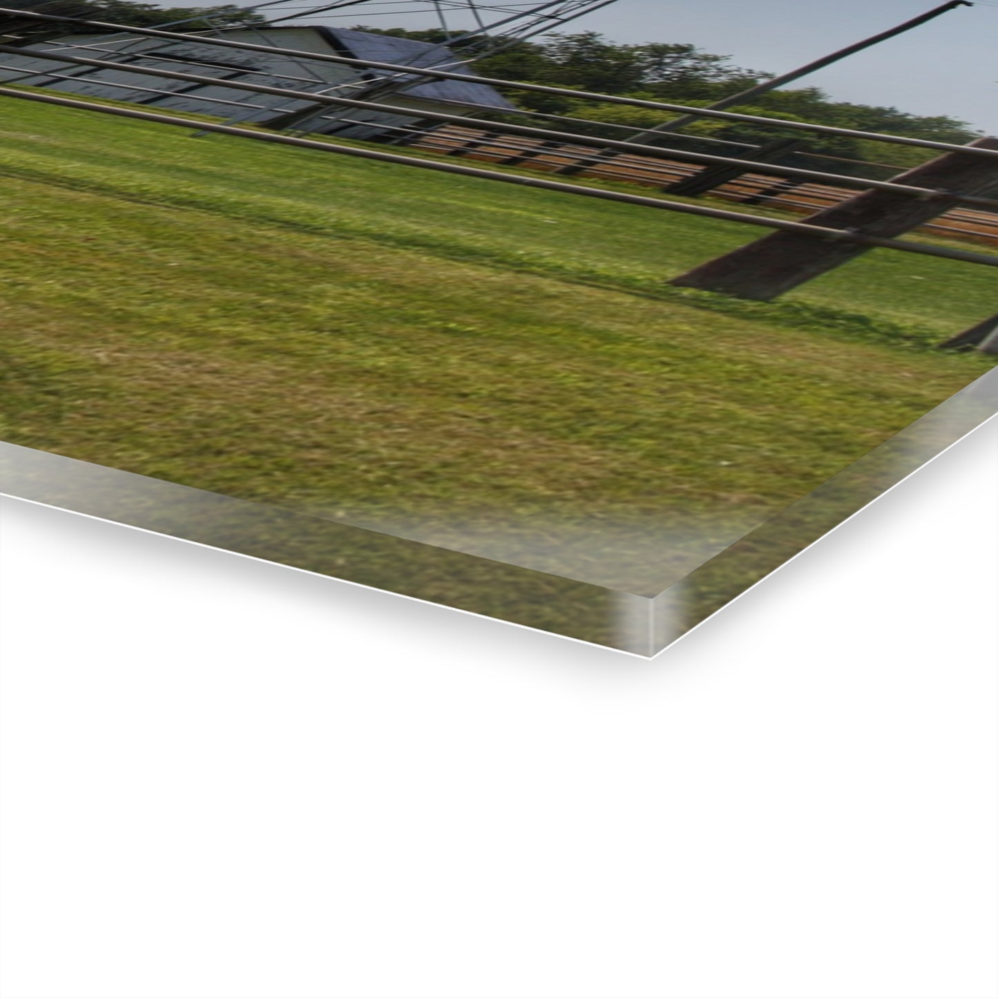 U R There Photography M-90 White and Windmill II Rustic Farmhouse Acrylic Wall Print