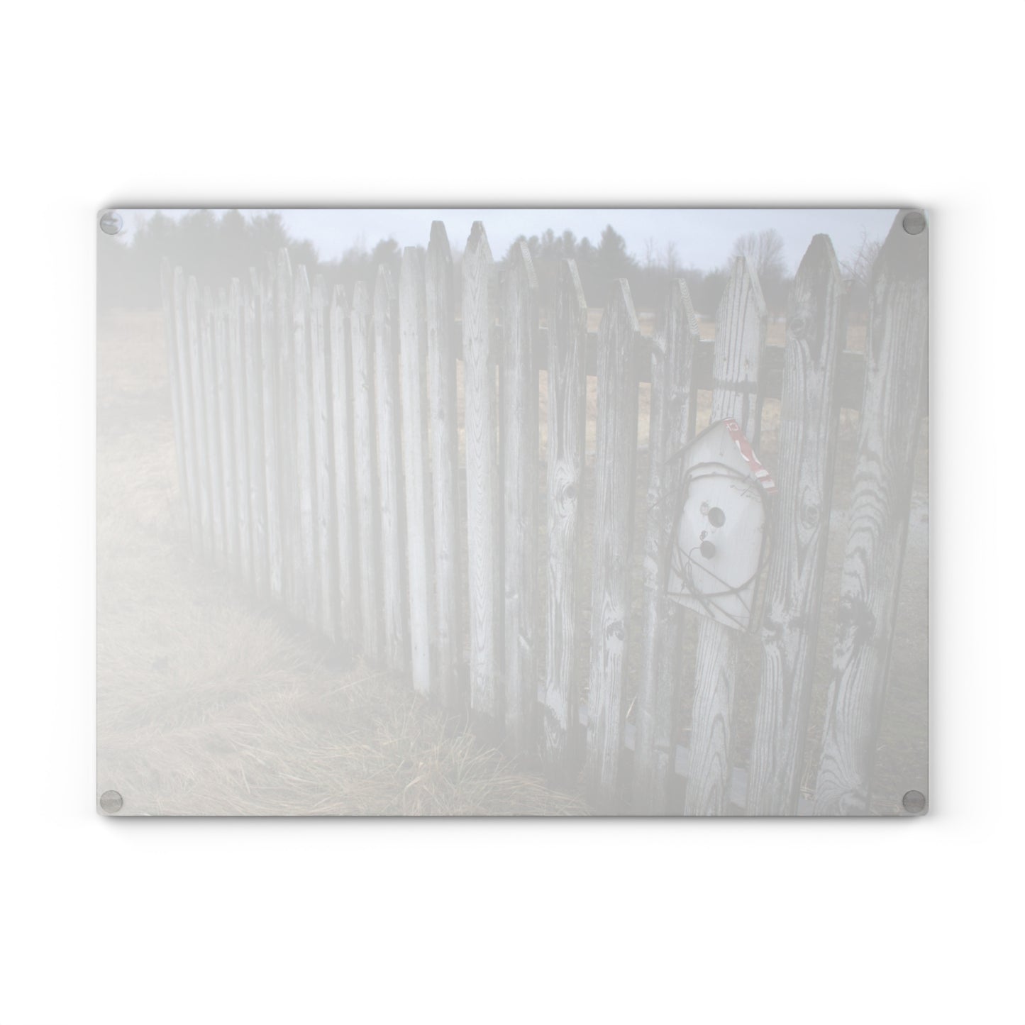 U R There Photography Country Fence Rustic Farmhouse Tempered-Glass Cutting Board