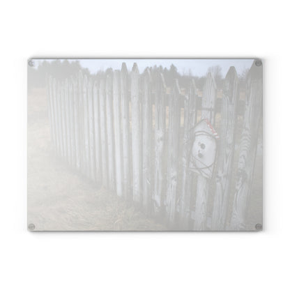 U R There Photography Country Fence Rustic Farmhouse Tempered-Glass Cutting Board