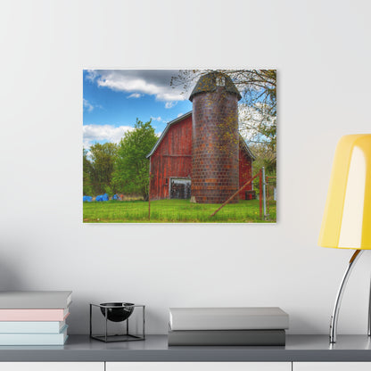 U R There Photography Mead Road Red Rustic Farmhouse Acrylic Wall Print