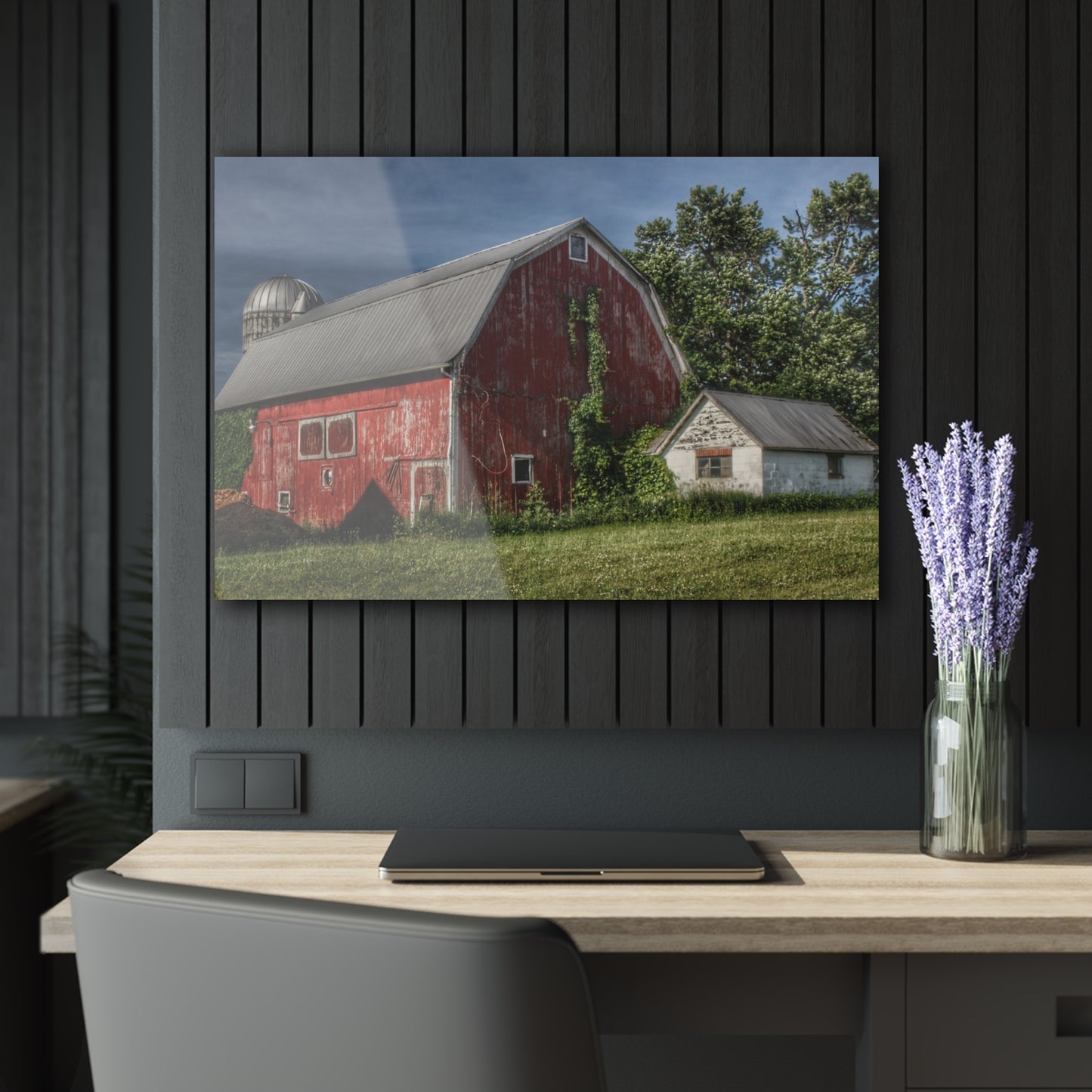U R There Photography Stanley Road Red in Summer I Rustic Farmhouse Acrylic Wall Print