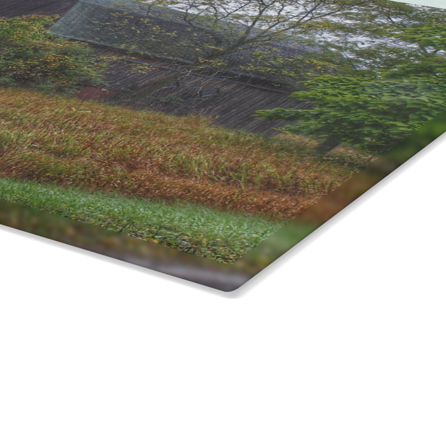 U R There Photography Metamora Road Grey Rustic Farmhouse Tempered-Glass Cutting Board