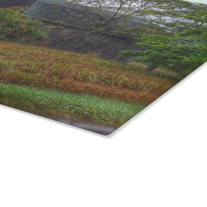 U R There Photography Metamora Road Grey Rustic Farmhouse Tempered-Glass Cutting Board