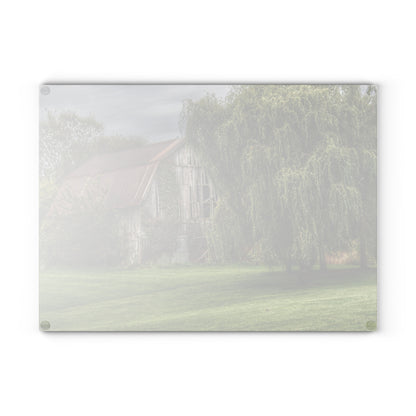 U R There Photography McDowell Road Grey Rustic Farmhouse Tempered-Glass Cutting Board