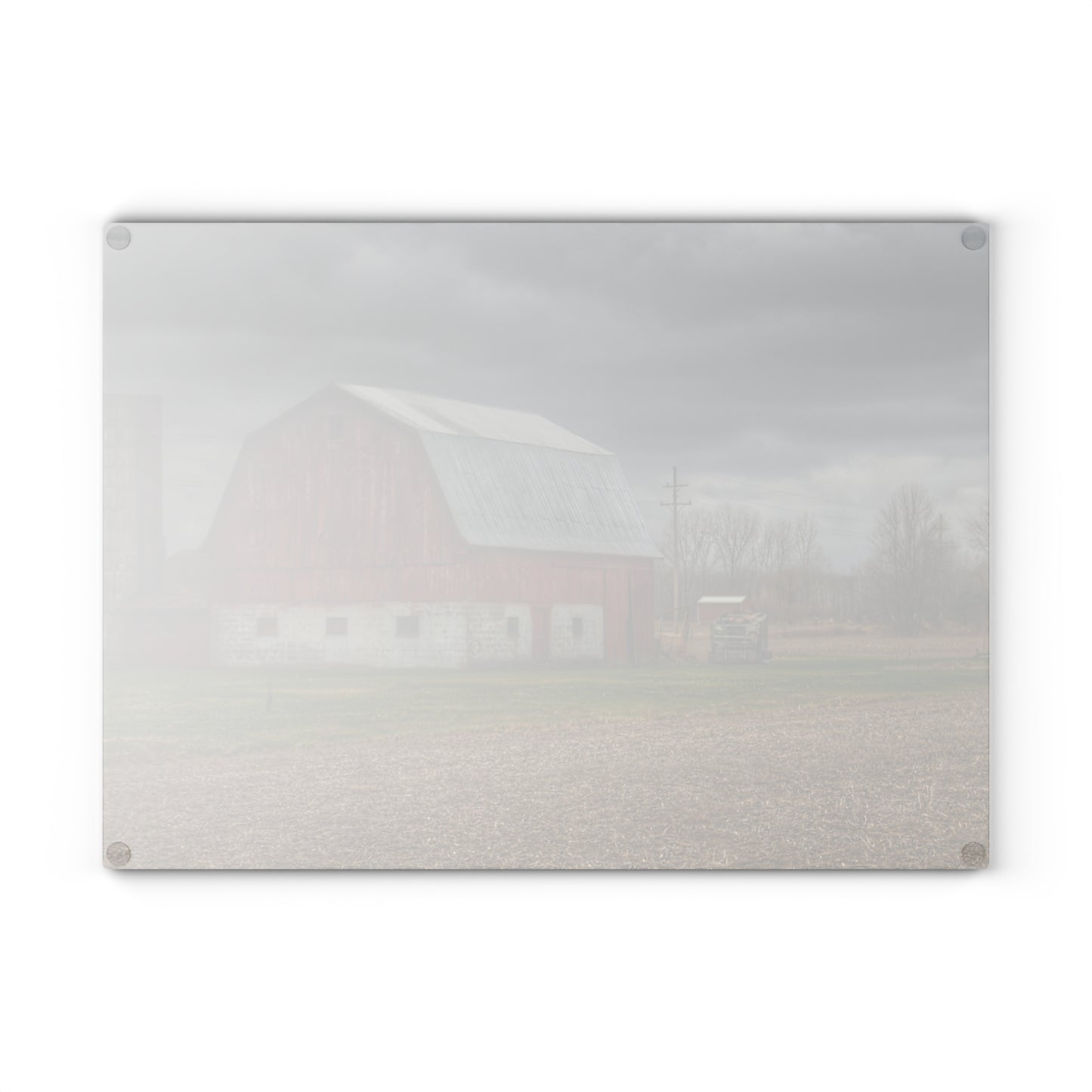 U R There Photography Murray Road Red Rustic Farmhouse Tempered-Glass Cutting Board