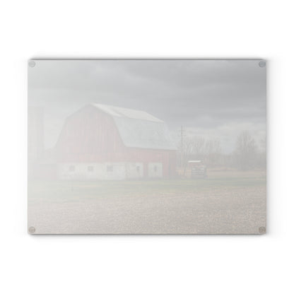 U R There Photography Murray Road Red Rustic Farmhouse Tempered-Glass Cutting Board