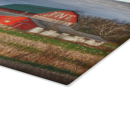 U R There Photography M-24 TnT Red I Rustic Farmhouse Tempered-Glass Cutting Board