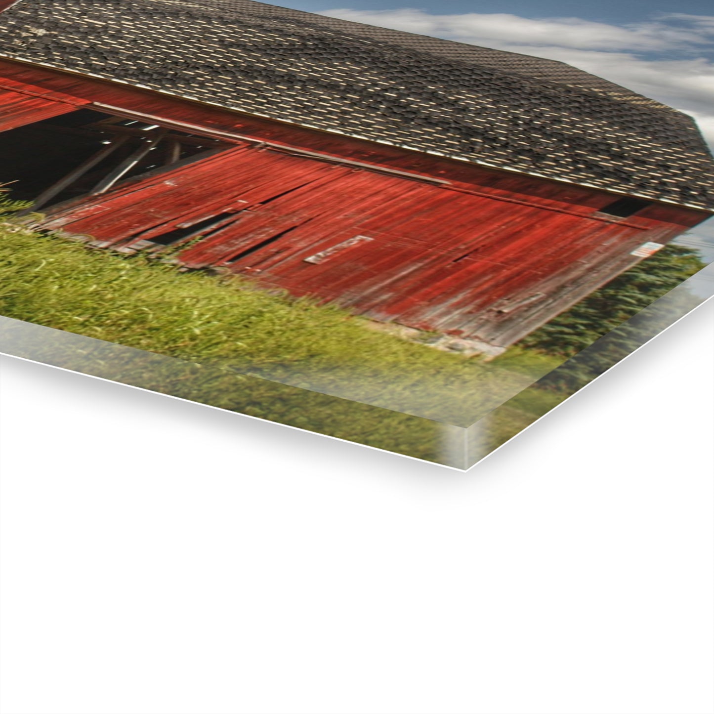 U R There Photography Hollenbeck Road Red I Rustic Farmhouse Acrylic Wall Print