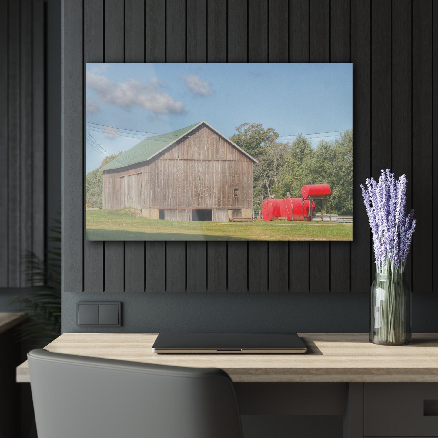 U R There Photography Kingston Road Grey Rustic Farmhouse Acrylic Wall Print