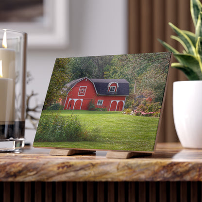 U R There Photography Charming Red Rustic Farmhouse Decorative Ceramic Tile