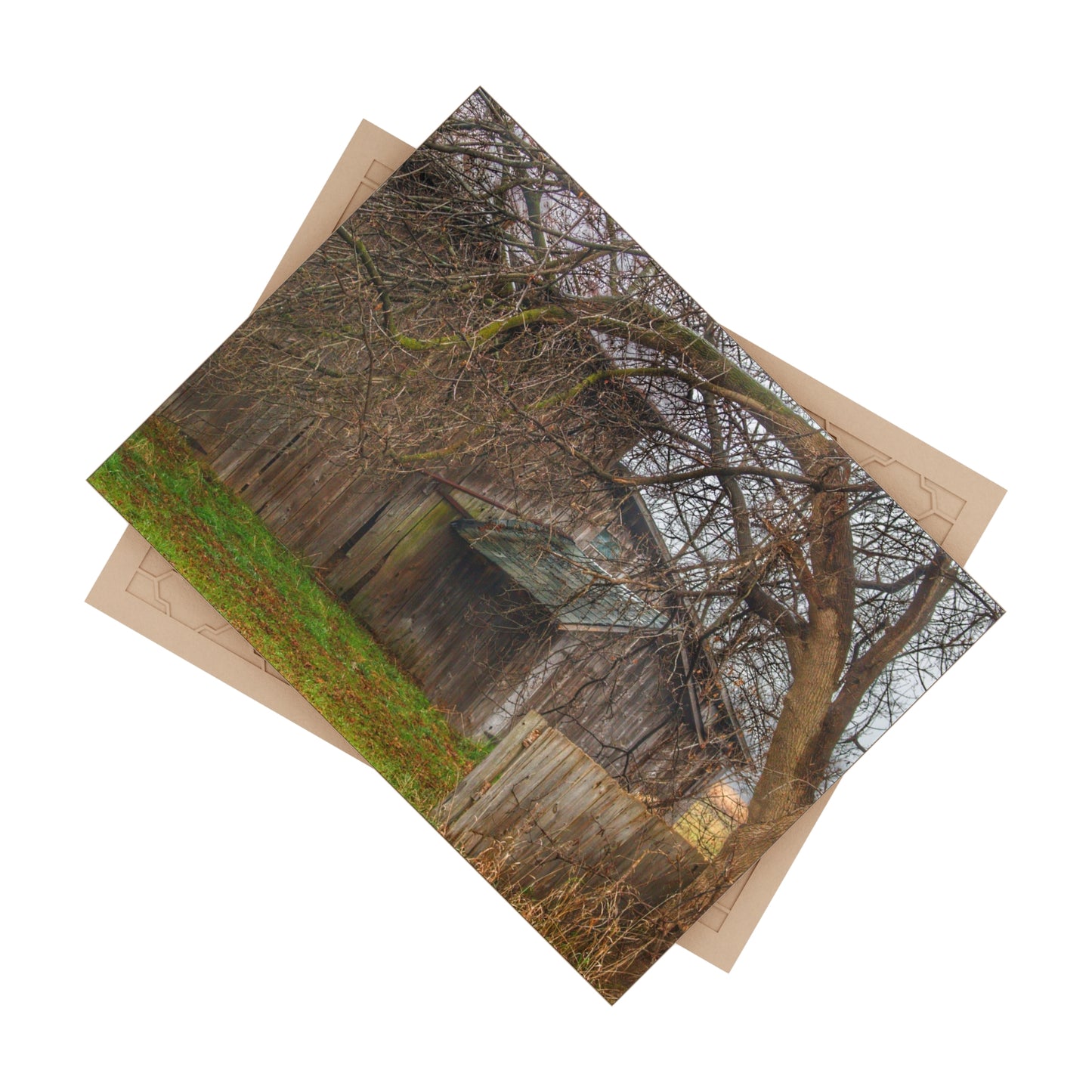 U R There Photography Bowers Road Greys III Rustic Farmhouse Decorative Ceramic Tile