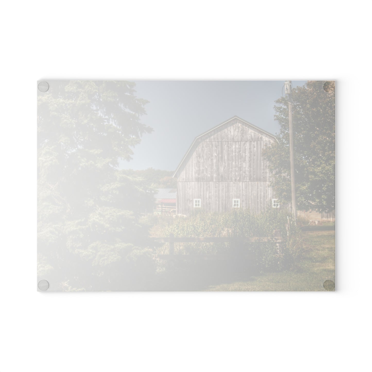U R There Photography Roadside Grey of Vassar Rustic Farmhouse Tempered-Glass Cutting Board